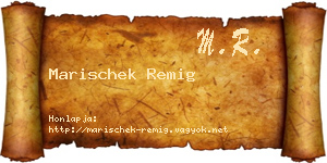 Marischek Remig névjegykártya
